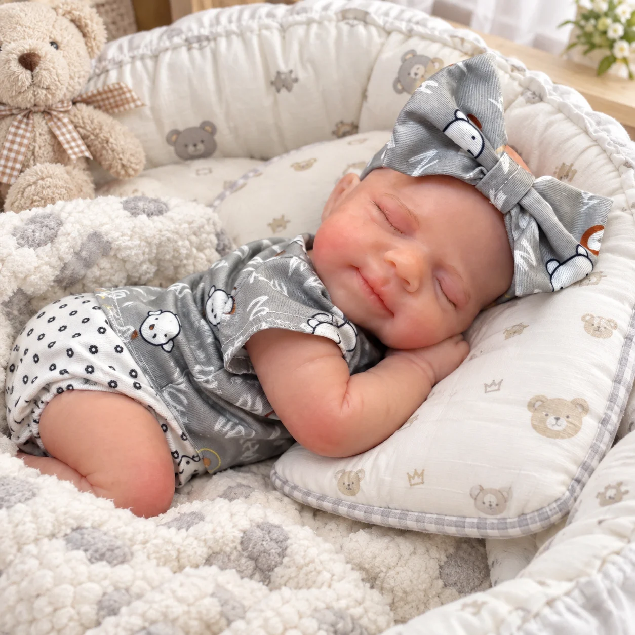 Reborn Baby Doll Silicone Realistic - 13インチの全身シリコン製、リアルな新生児人形「パスカール」。頭髪は白髪で、触り心地の良い柔らかい素材を使用。コレクションやプレゼントに最適。