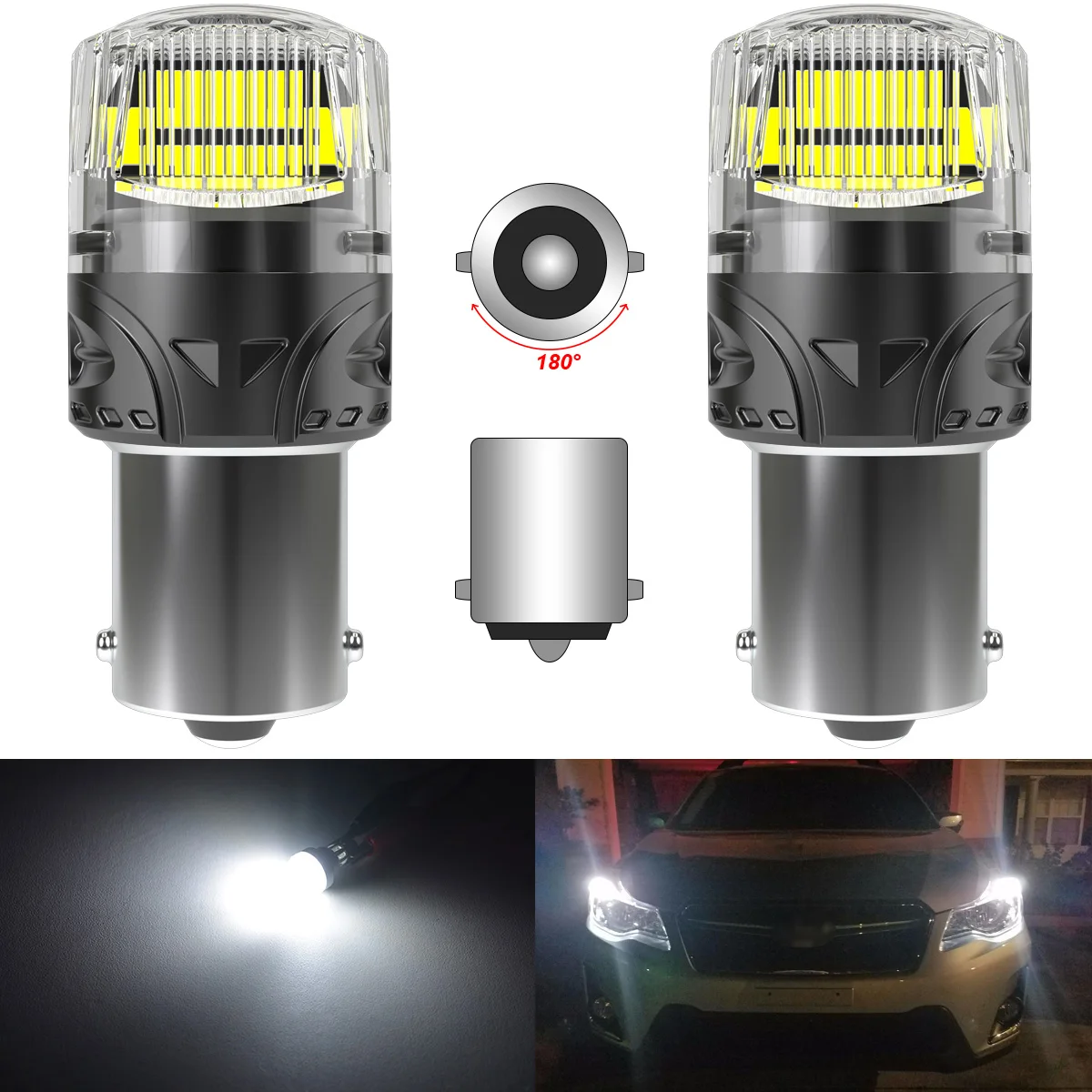 2Pcs BA15S P21W LED Canbus W21W W21/5W 7443 BAY15D LED Bulb For Skoda BMW Audi Ford Car Position Parking Light Driving Lamp DRL