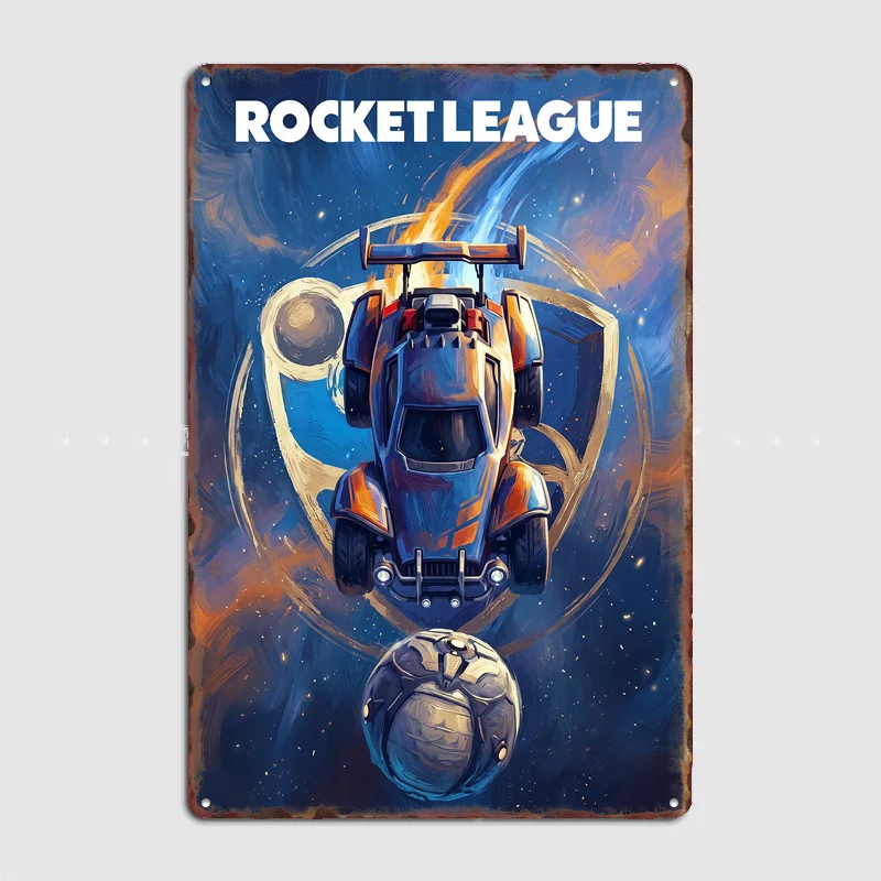 Rocket League Octane Car Poster Metal Posters Sign Bar Club Custom Bedroom Indoor Wall Decor Tin Room Decoration Home Decor