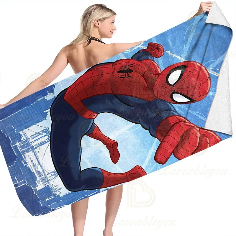 Dis Men Women Baby Bath Towel Super Hero Spider Children Absorbent Beach Towel Swimming Beach Spa Bath Towel