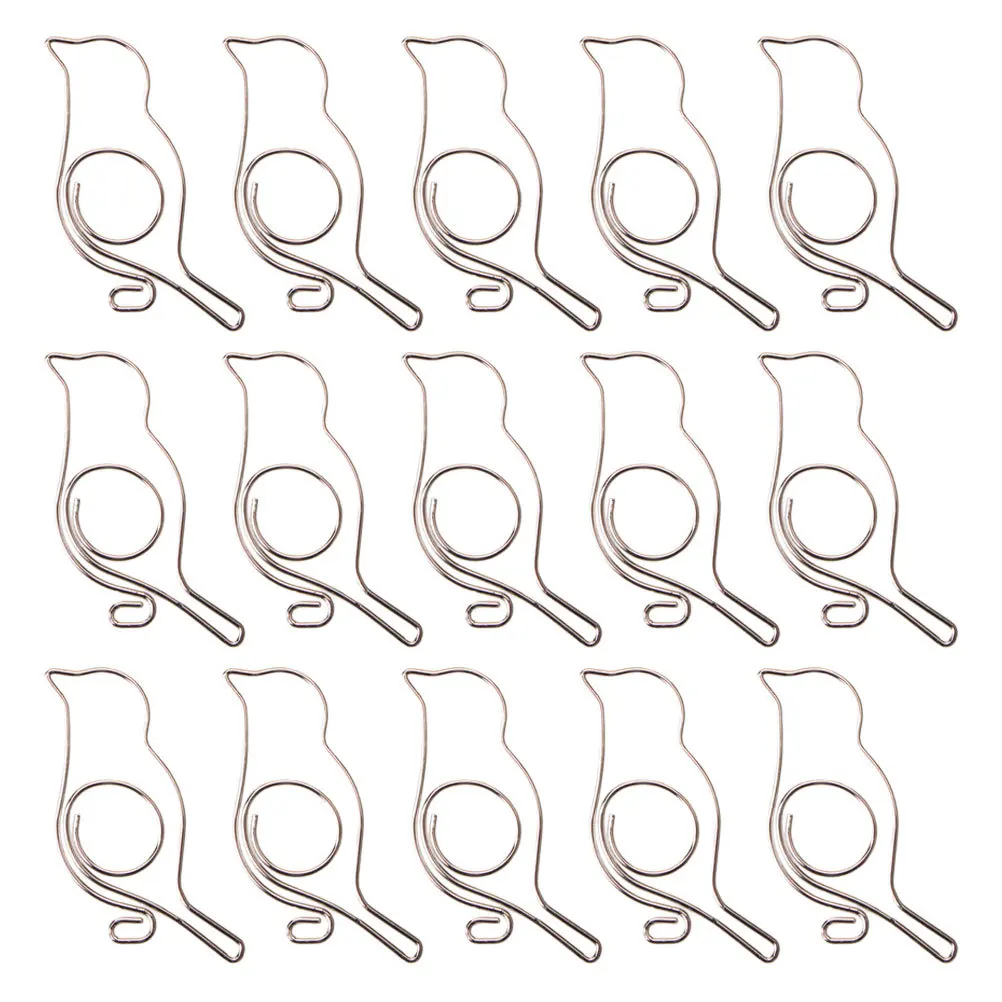 20pcs Creative Bird Shape Metal Binder Clips For Office Home School Supplies File Organizer Stationery Clips