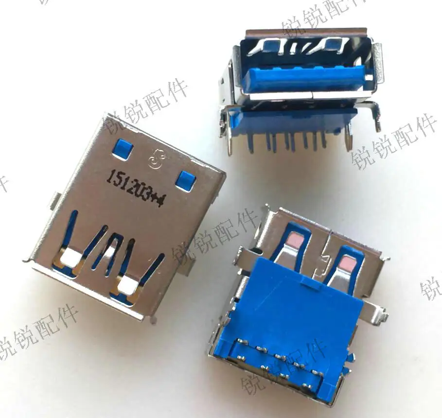 For  Voice USB connector USB3.0 female AF90 degree roll port USB port socket 9P board raised