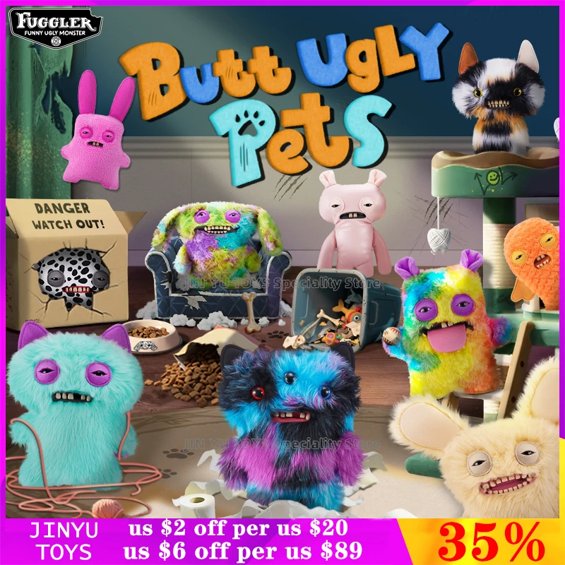 

Fuggler Butt Ugly Pets Series Plush Doll Funny Ugly Cartoon Animal Tooth Monster Decoration Toys Birthday Collectible Gifts