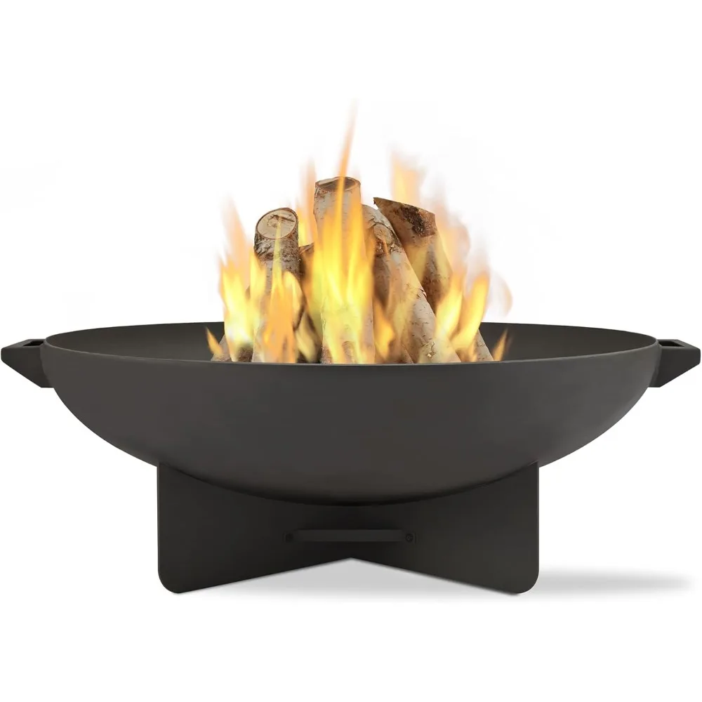 

Anson 36-Inch Round Wood-Burning Fire Pit, Durable Steel Construction for Outdoor Patio, Deck, and Camping