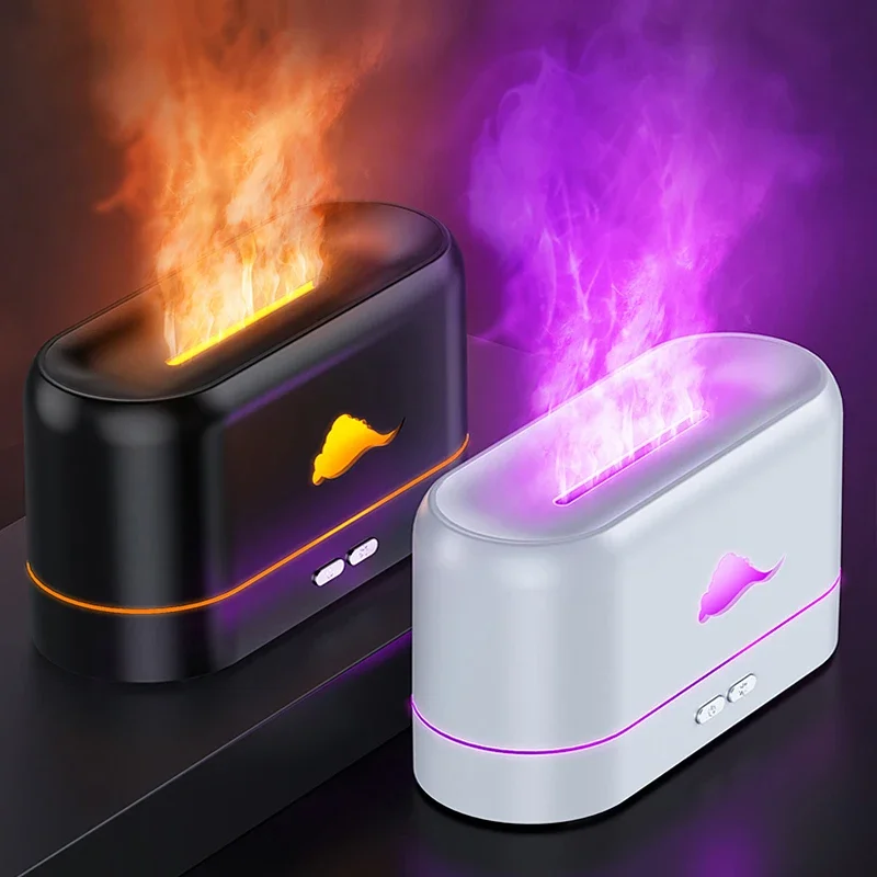 for Hot Best Selling USB Charge 3D Fire Flame Ultrasonic Cool Mist Air Humidifier Essential Oil Flame Aroma Diffuser