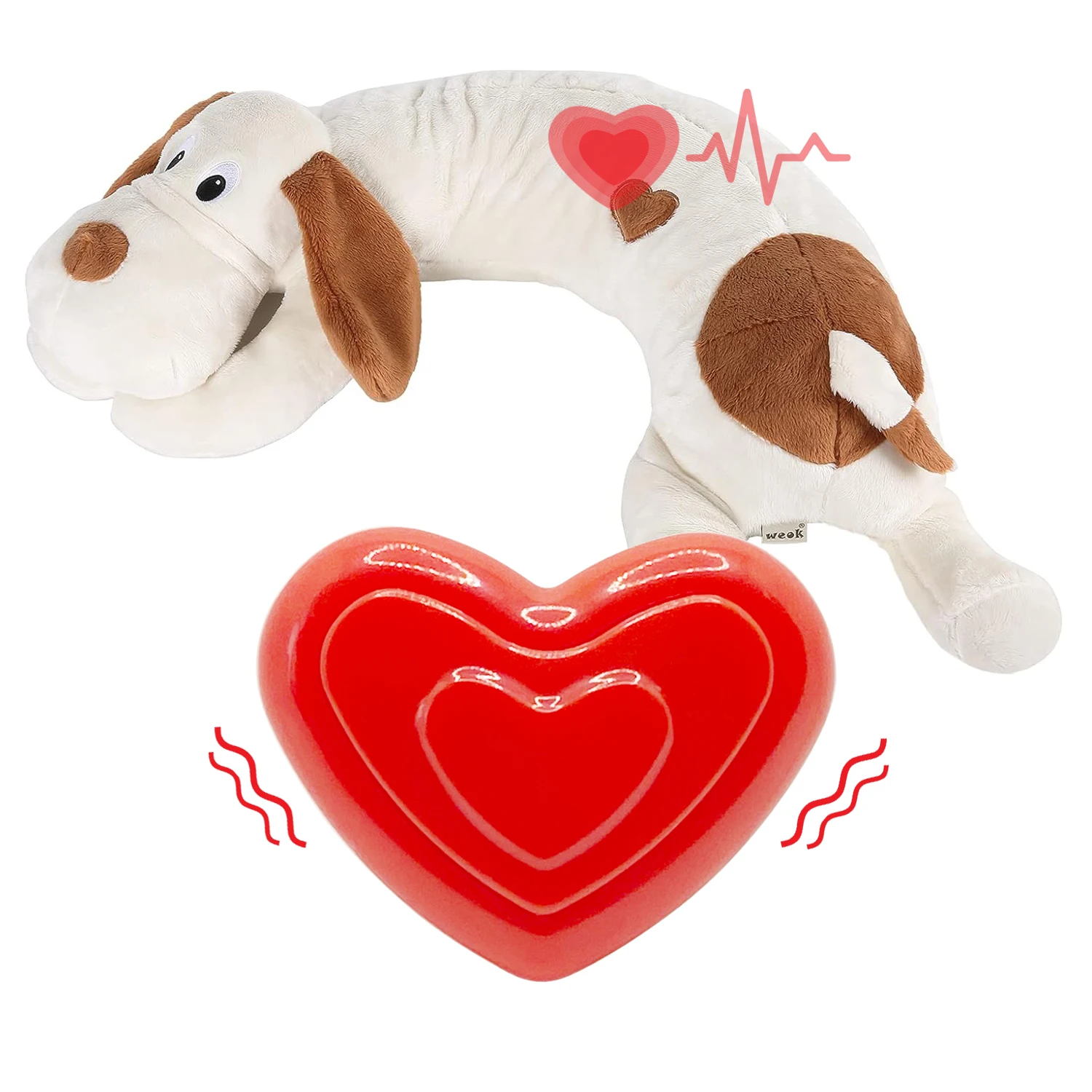 Pet Heartbeat Box Puppy Behavioral Training, Dog Plush Pet Comfortable Snuggle Anxiety Relief Sleep Aid Toy.