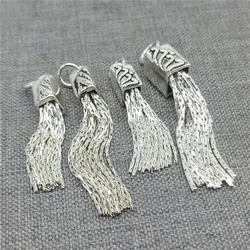 Sterling Silver Love Forever Chain Tassel Charm 925 Silver Wave Mountain Necklace Pendant