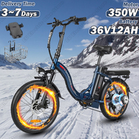 SAMEBIKE Electric Bike 350W Powerful Motor 36V12AH Lithium Battery Aluminum Alloy 20-inch Tire E-bike Folding Electric Bicycle