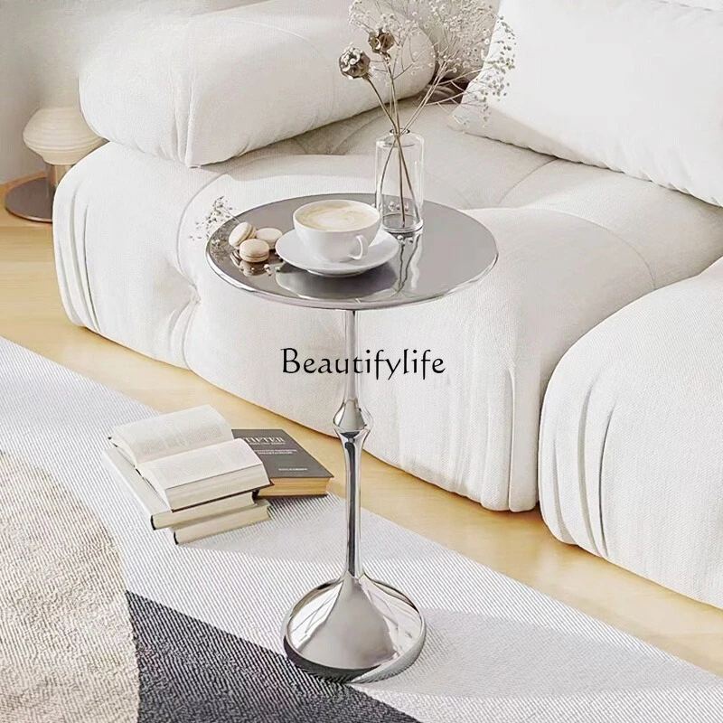 *Italian minimalist small side few stainless steel sofa corner few