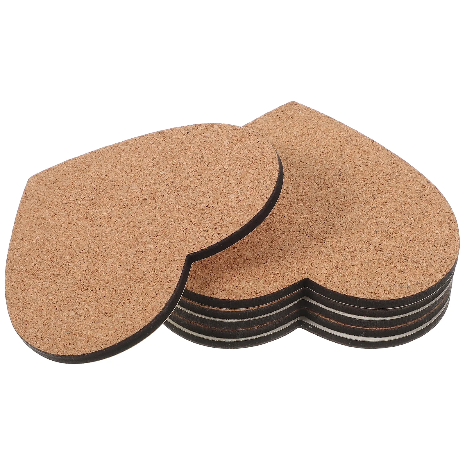

6pcs Heart Shaped Cork Coaster Set 100x100mm Heat Insulating Drink Coasters for Home Kitchen Dining Table Decorations