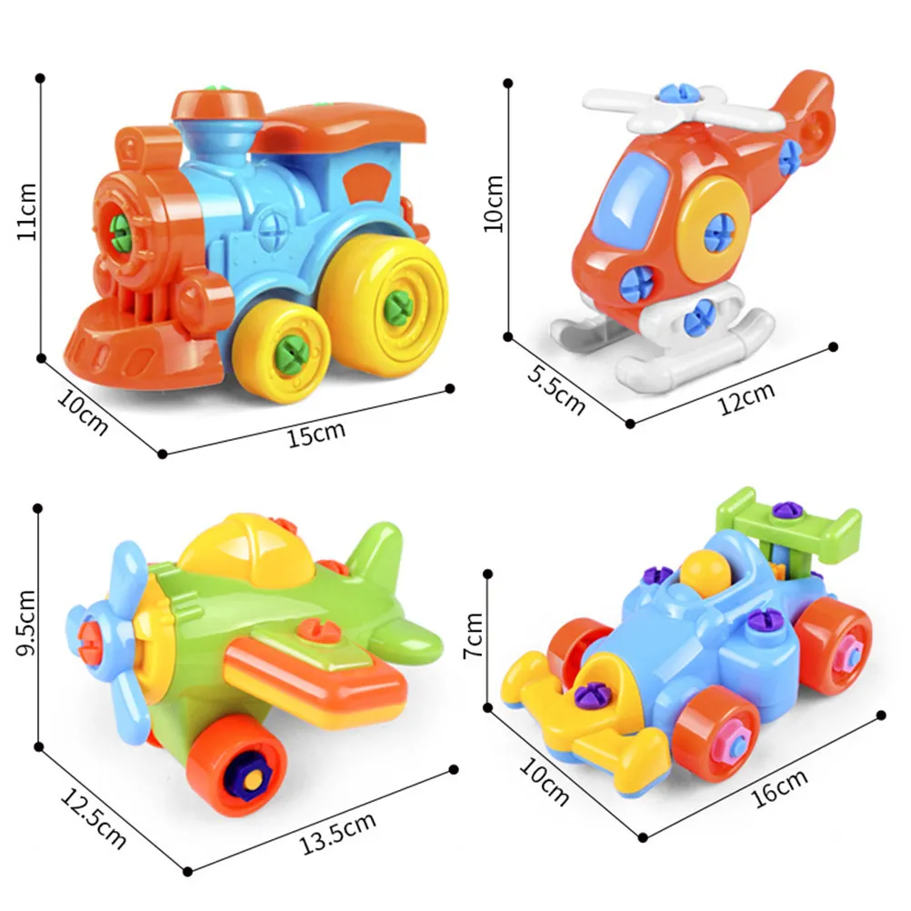 Assemble Train DIY Educational Early Puzzle Construction Disassembly Train Random Color Children Gift