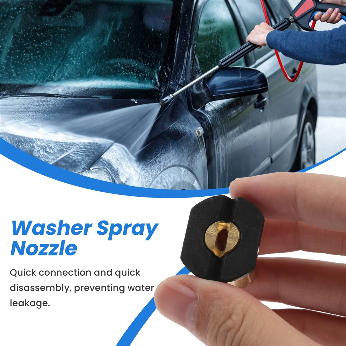 5Pcs Pressure Washer Spray Nozzles 1/4 Quick Connection Spray Tip Set (4.0 Gpm) Multiple Degrees