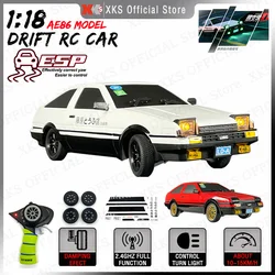 Toyta AE86 Model RC 1/18 2.4G zdalnie sterowany na drodze 15 Km/H przy żyroskopie LED RC Drift Racing prezent zabawka samochód dla chłopca