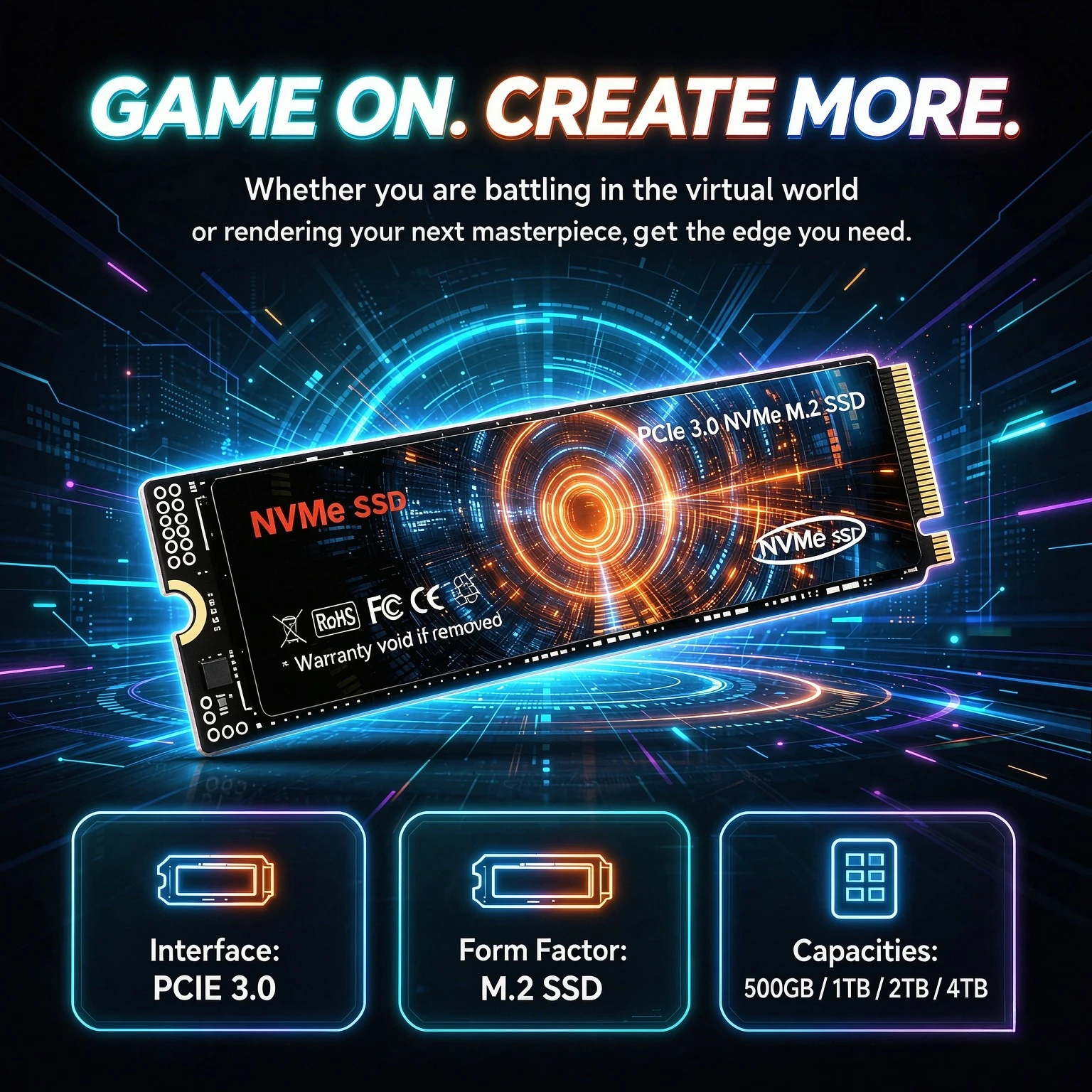 GQ M.2 NVMe SSD PCIe 3.0 M.2 2280 Solid State Drive 2TB 4TB High Speed Internal Hard Disk for Laptop Desktop PC