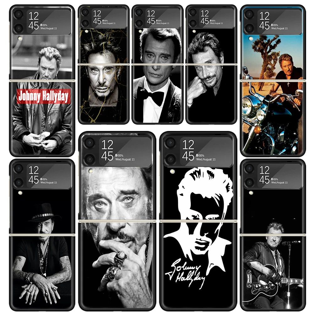 Johnny Hallyday Music Clear Phone Case For Samsung Z Flip 5 4 3 Galaxy ZFlip 6 5G Shockproof Hard Print Cover TPU PC Coque