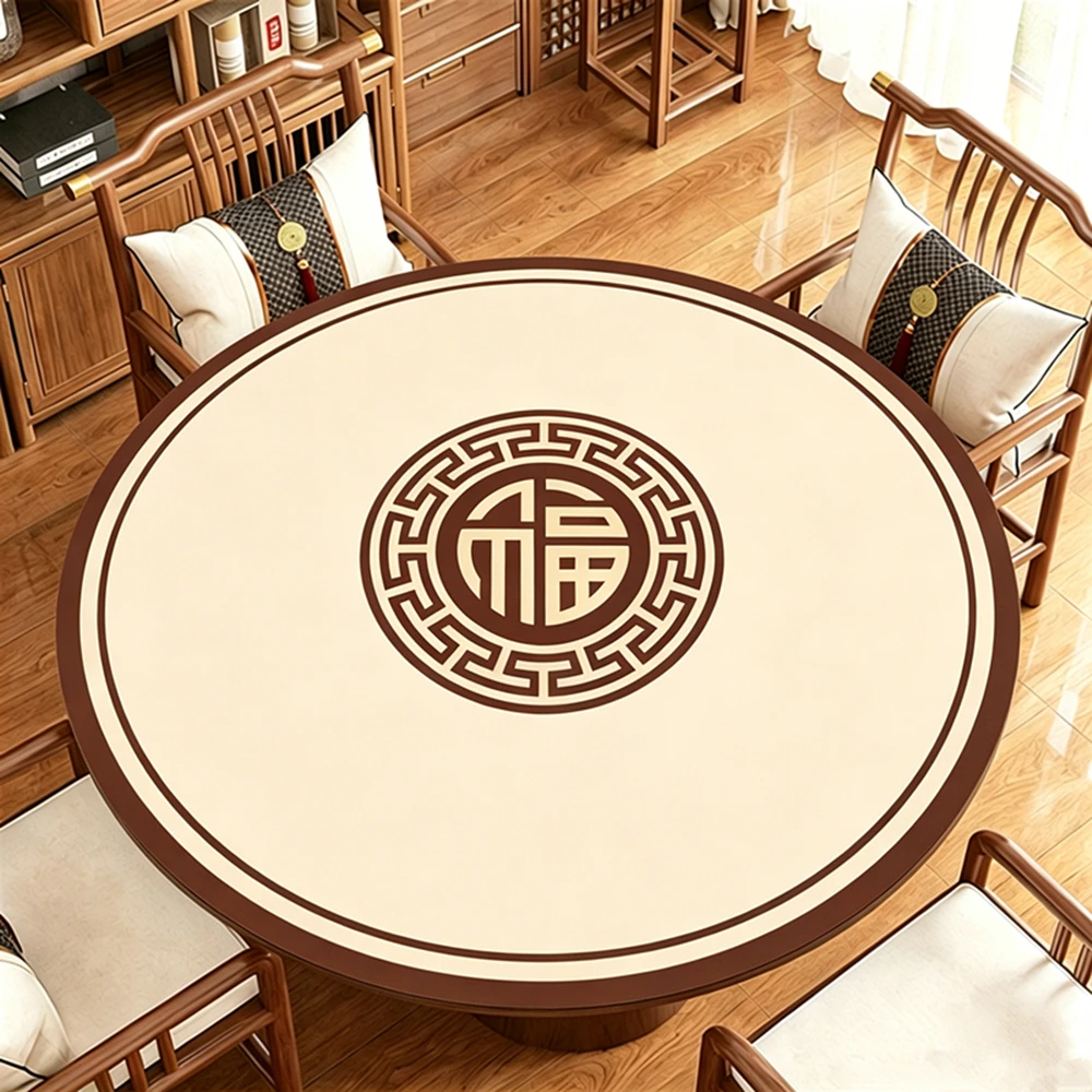 

Round Large-sized Rubber Poker Table Top Mat Sound-Absorbing Mahjong Table Mat Wear-Resistant Texas Hold'em Poker Mat for Party