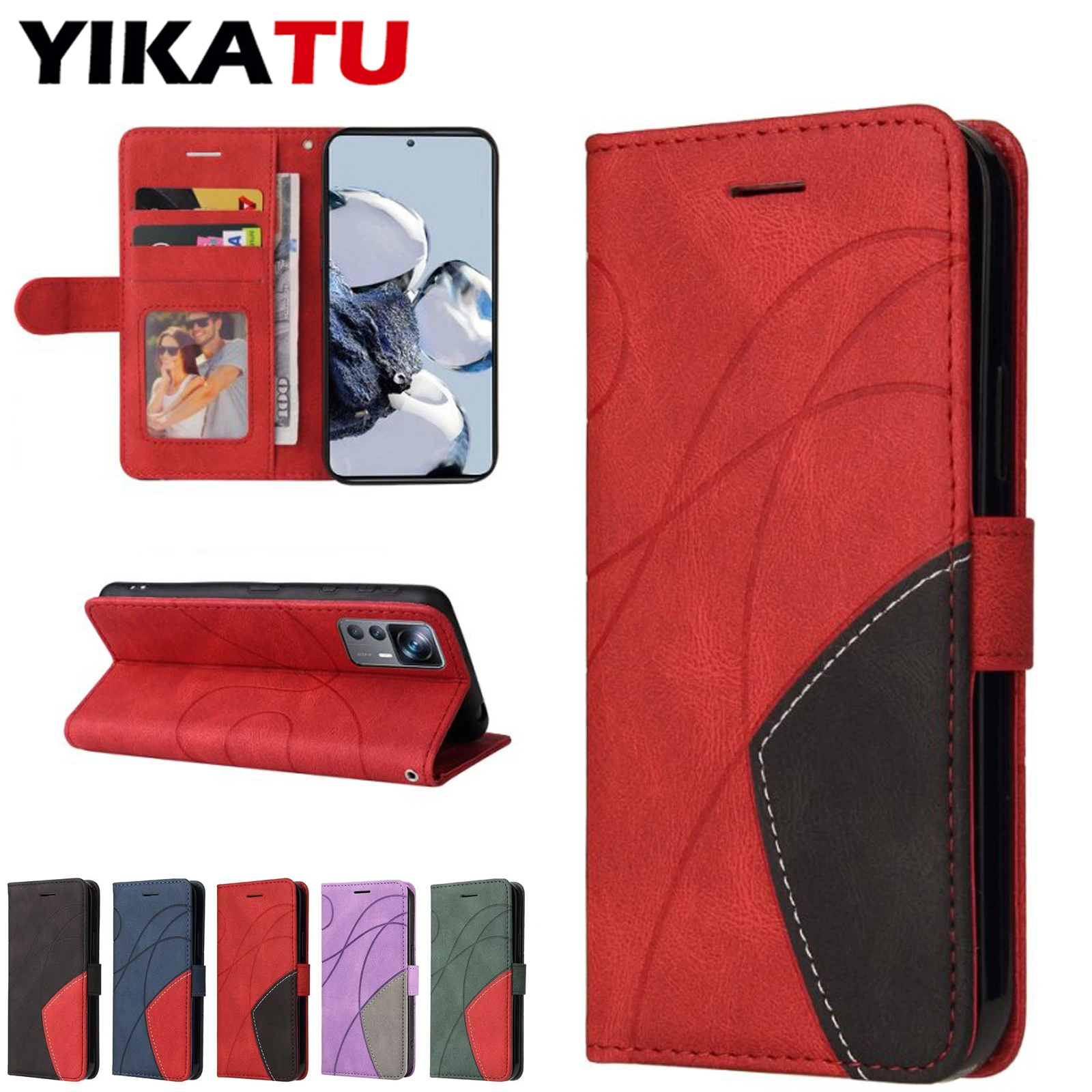 Étui portefeuille en cuir avec brosse antivol, étui de téléphone pour Xiaomi Redmi Note 11S 11E 11 10T 10S 10 9T 9S 9 4G 8T 8 6 Pro Plus 5G 5 4X