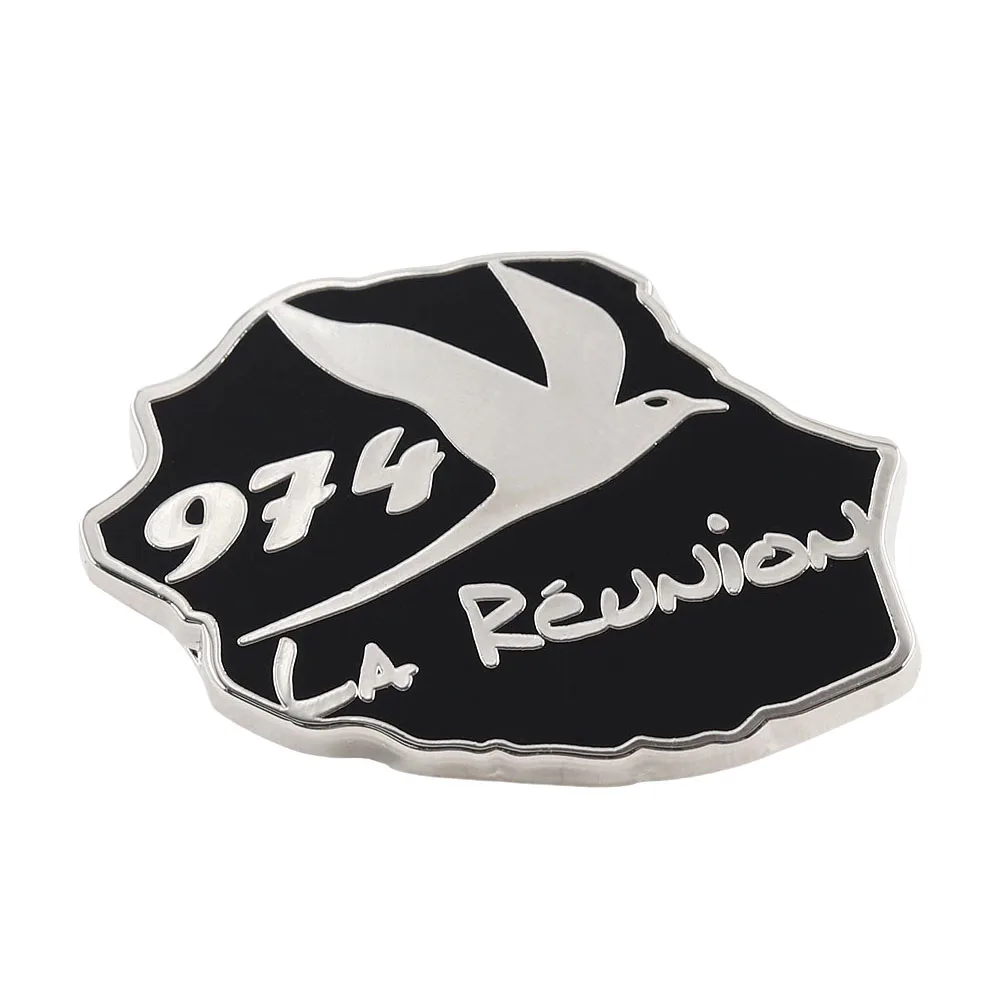 La Reunion 974 Inselkarte Emaille-Pins Kreative Paille-en-queue Vogel-Broschen Frankreich Übersee-Departement Abzeichen Rucksack Anstecknadel – Detail 1