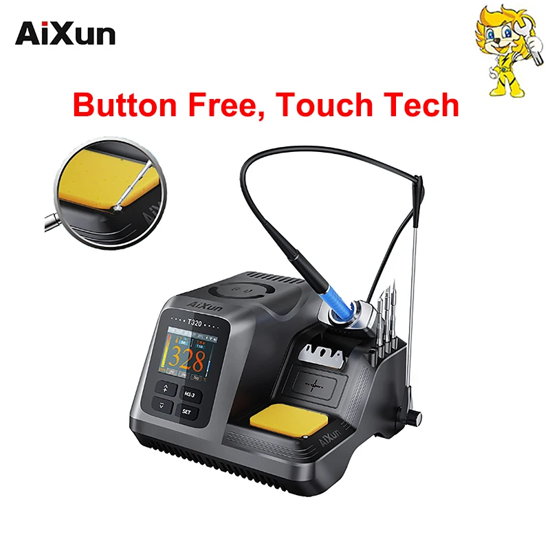 AIXUN-Estación de soldadura inteligente T320, 200W, todo en uno, Control táctil sin botones con mango T245/T210 y puntas, herramienta de reparación de PCB BGA