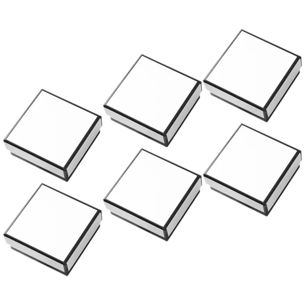 

6pcs Gift Boxes 7x7x3cm Small Packaging Container for Rings Necklaces Earrings Compact Storage Jewelry Ring Boxes Case