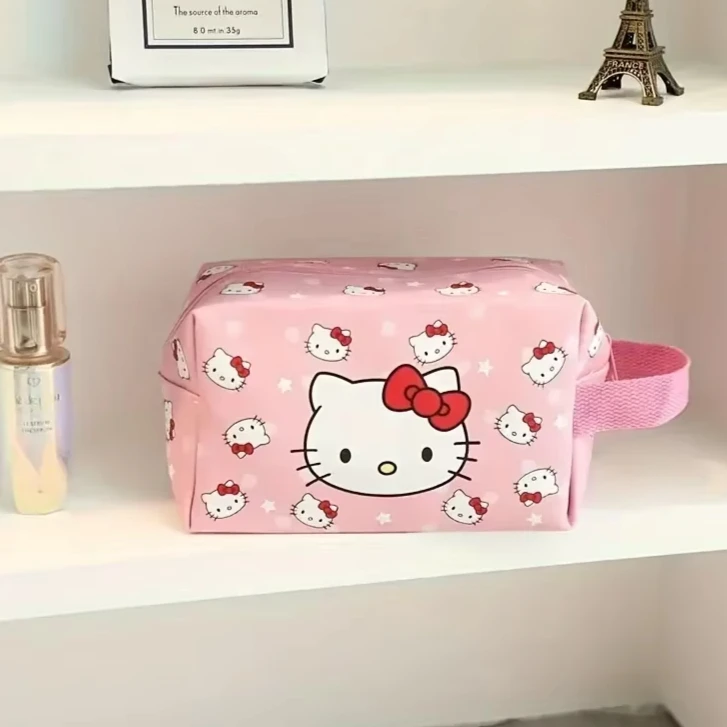 

Sanrio Makeup Bag with Large Capacity Cute Cartoon Design Cosmetic & Toiletry Organizer for Travel and Desktop Storage, Handheld