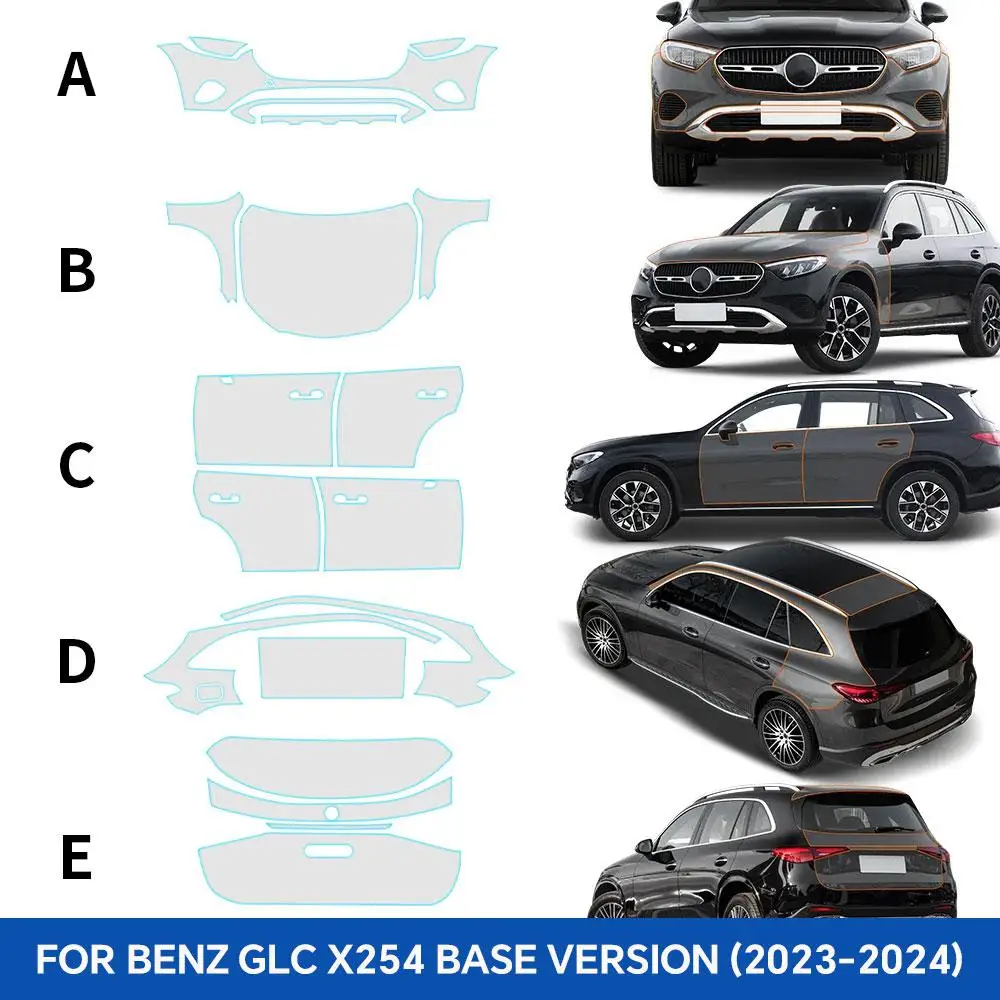 

For Mercedes Benz GLC X254 Luxury X254 Base 2023 2024 Scratch Protection Clear Pre-cut PPF Accessories TPU Paint Protection Film