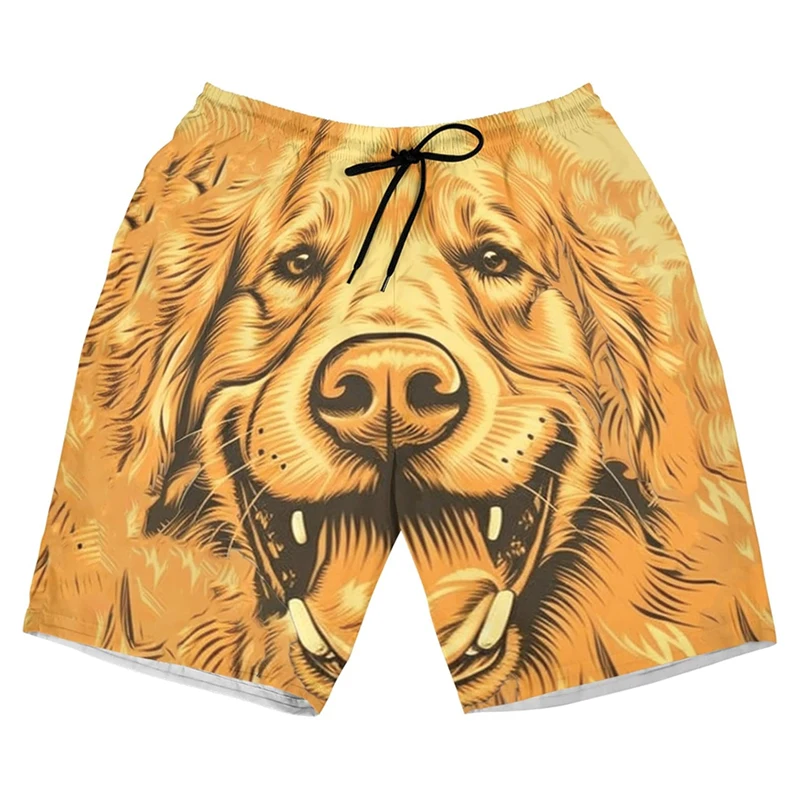 Animal Funny Beach Shorts For Men Digital Printing Sports Swim Trunks Street Fun Cute Dog Shark Graphic 2025 Summer Board Short