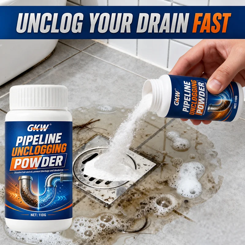 Fast-Acting Drain Powder — Dissolves hair & grease clogs; deodorizes & prevents buildup; for toilets, sink, showers & all drains