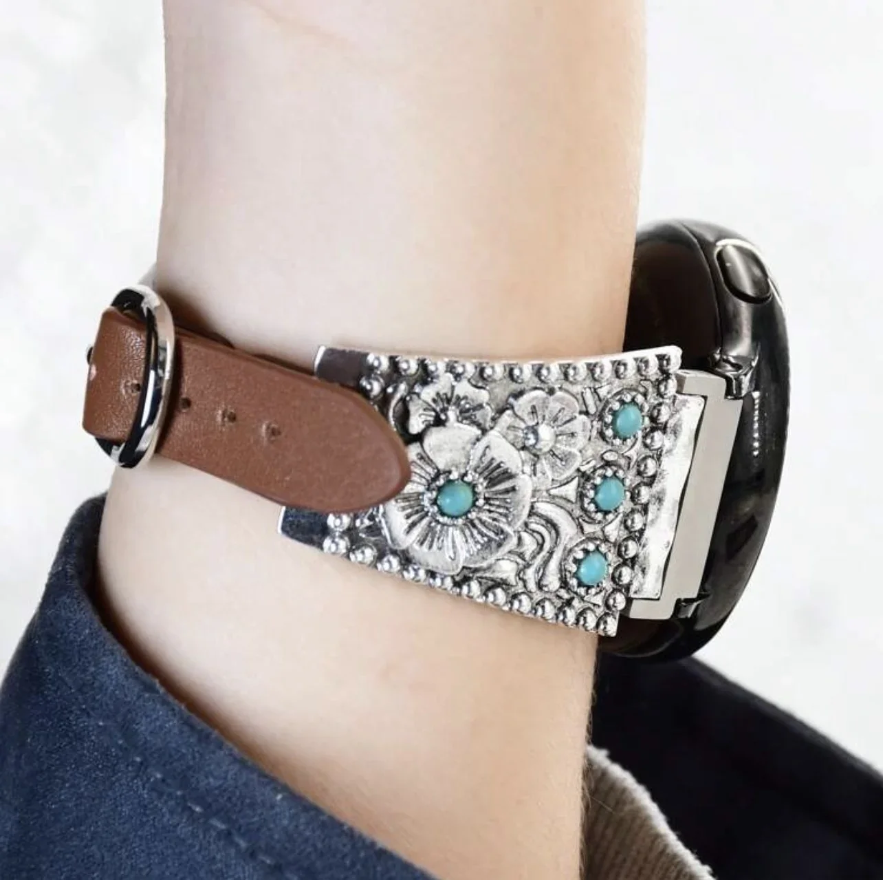 

Красивый бирюзовый кожаный ремешок-петля для Samsung Galaxy Watch 7 FE 5 Pro 4 6, классический ремешок 44 мм 40 мм, спортивный браслет correa