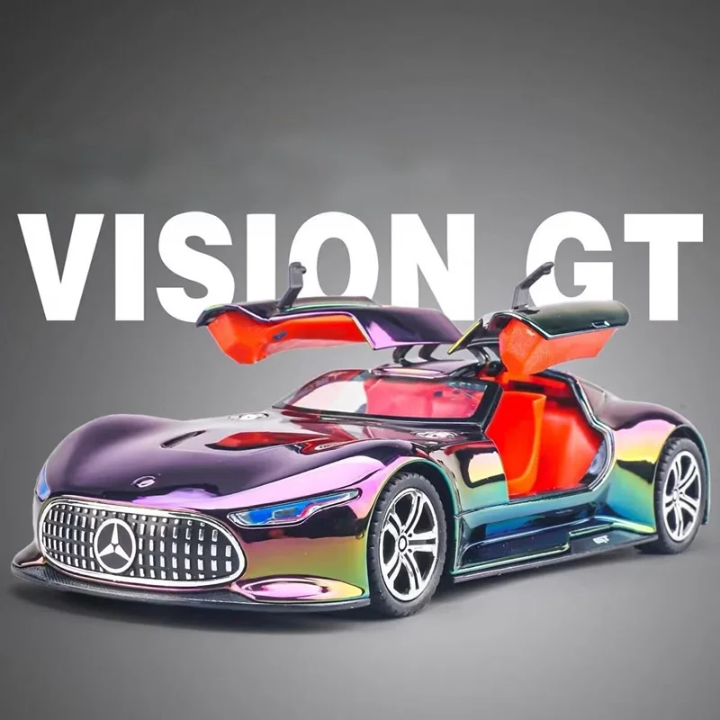

1:24 Vision GT Alloy Electroplating Sports Car Model Diecasts Metal Concept Racing Vehicles Car Model Sound Light Kids Toys Gift