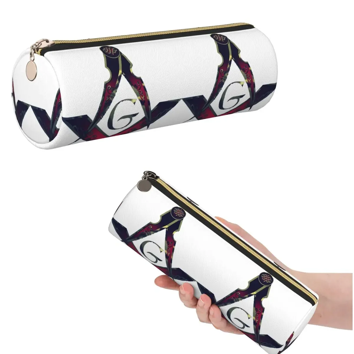 Freemason Compass Masonic Pencil Case for Students Gifts Cylinder Pen Box Pencil Bag Pen Holder