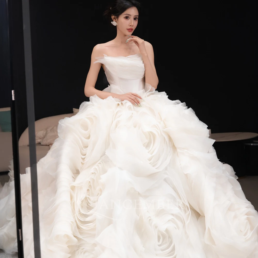 

Бальное платье без бретелек, свадебное платье 2026, без рукавов, оптовая продажа, со шлейфом, принцесса невесты, на шнуровке сзади, Vestido de Noiva