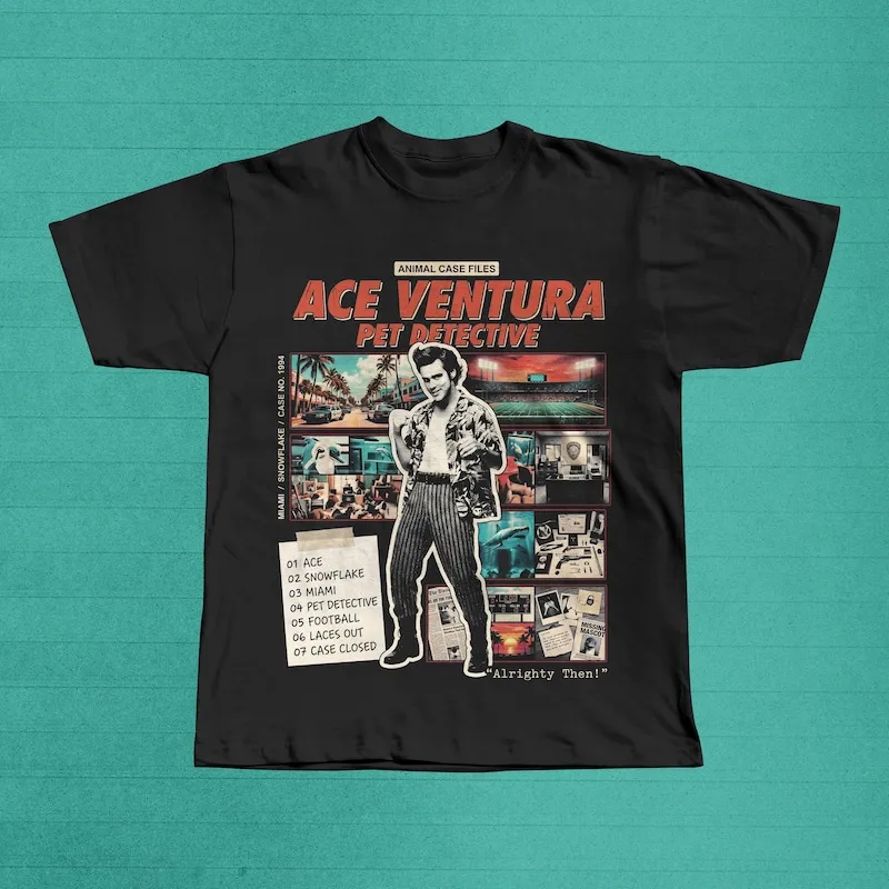 Ace Ventura Pet Detective Shirt, Vintage 90s Comedy Movie Tee, Film Lover Gift