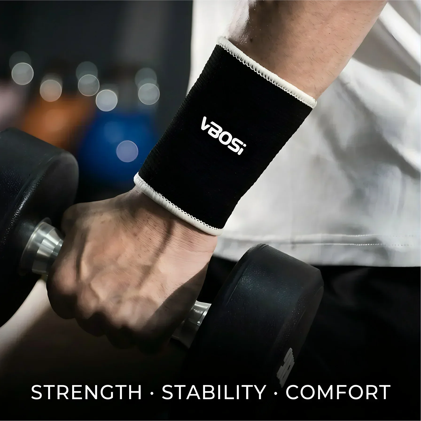 Wrist Support Sleeve Elastic Breathable Compression Brace for Gym Weight Lifting Fitness Workout Anti-sprain Sports Pain Relief