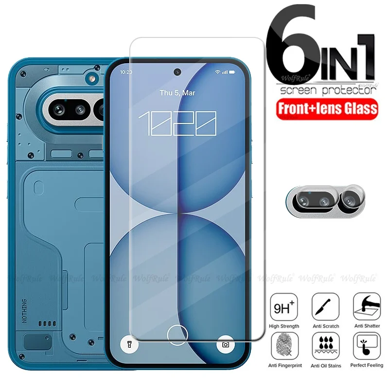 Image of 6-in-1 Schutzglas für Nothing Phone 4A, Gehärtetes Glas, Klarer Transparenter Displayschutz, Objektivschutz für Nothing Phone 4A