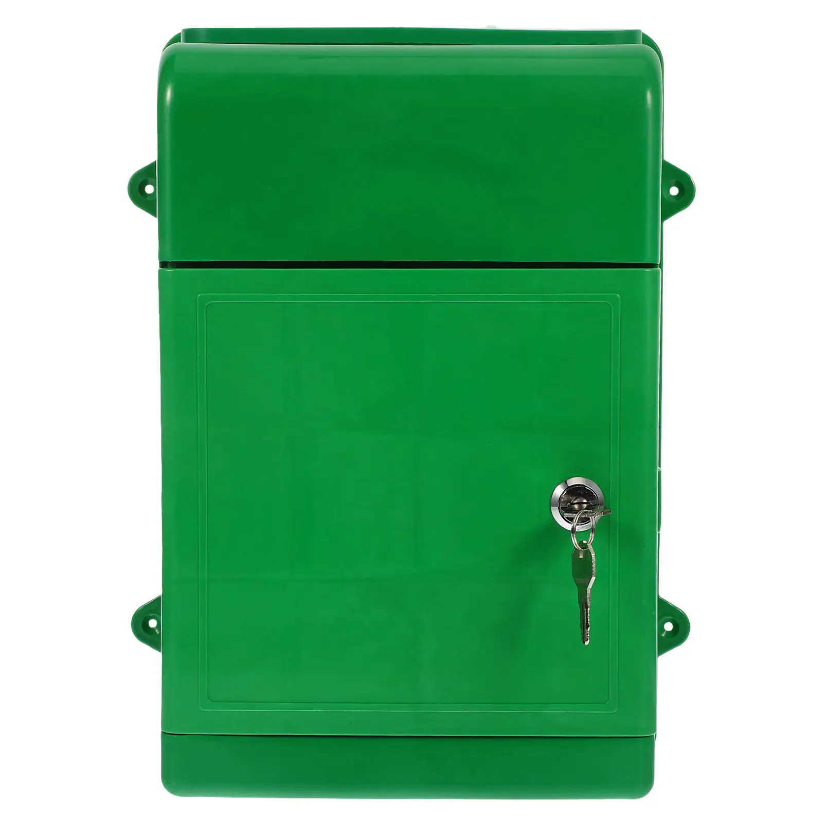 Green Wall Mount Lockable Mailbox Large Capacity Weatherproof Outdoor Office Suggestion Box with Slot for Letters