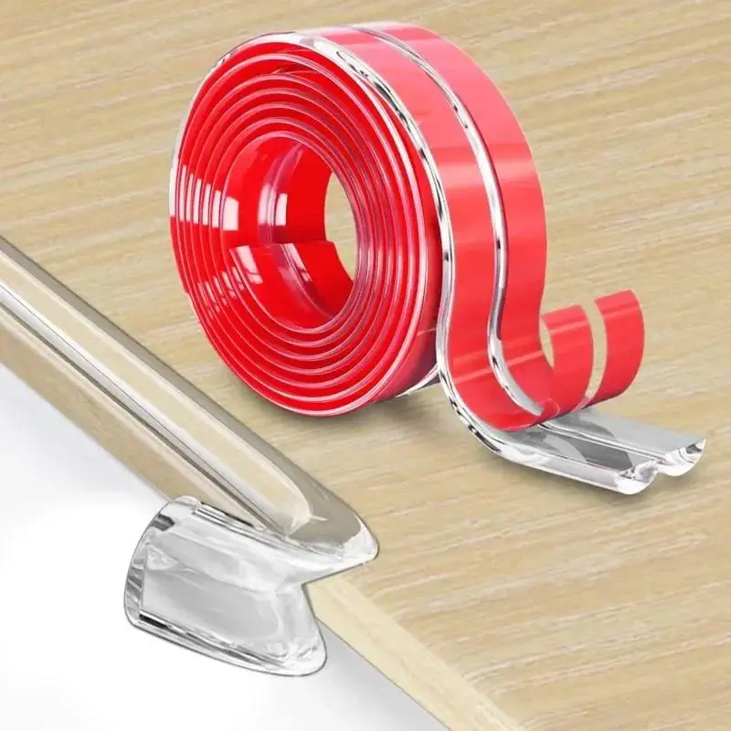 1/2/ Table Edge Guard Furniture Corner Protector Strip Self Adhesive Transparent Kids Collision Proof Soft Bumper Baby Safety