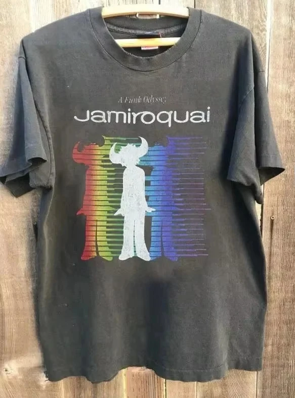 Jamiroquai "Japan Tour '93" Vintage Band T-Shirt Baumwolle Grafik-T-Shirt Herren Damen Sommer Streetwear – Detail 4