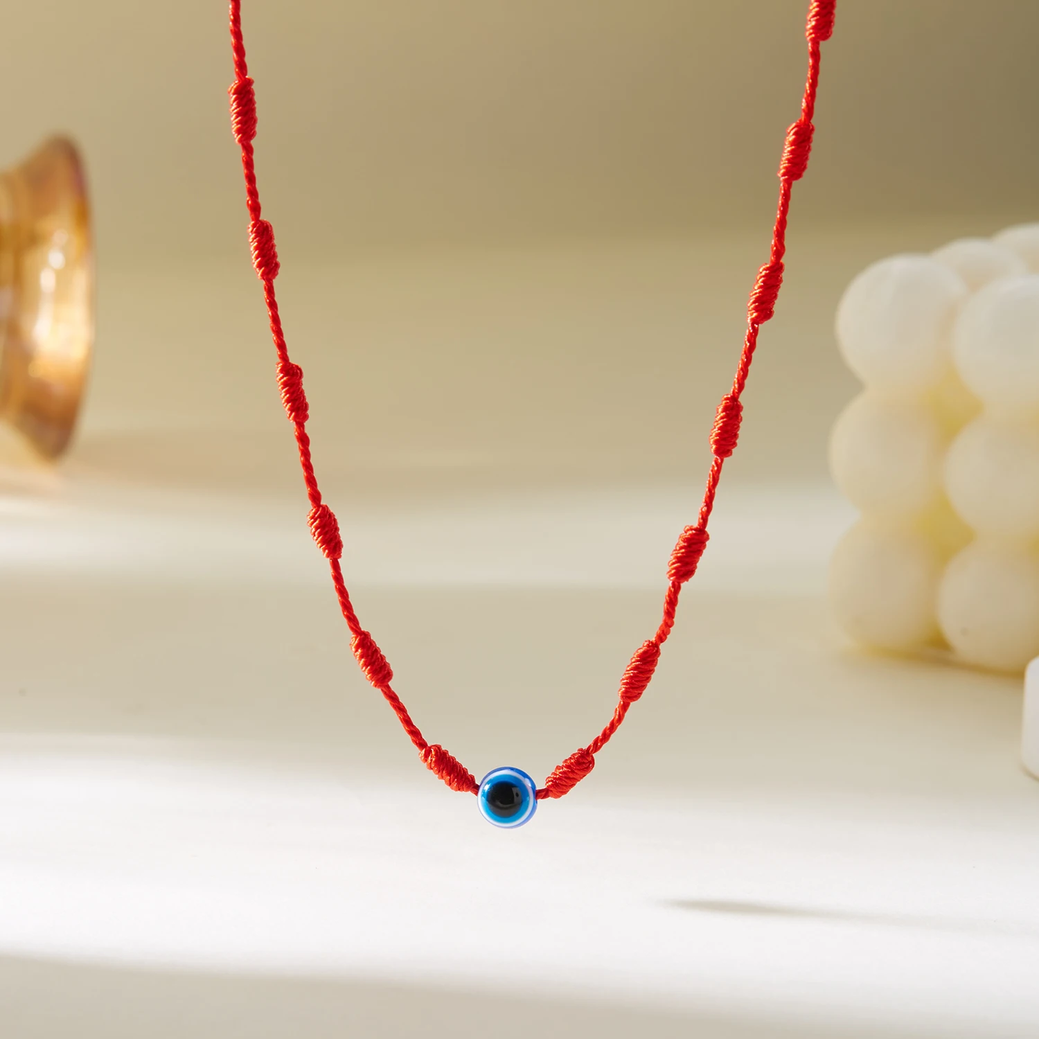 Minimalistische Lucky Red Rope Eye Anhänger Halsketten für Frauen Männer Mode Türkische Blaue Evil Eye Halsketten Party Schmuck Geschenke – Detail 8