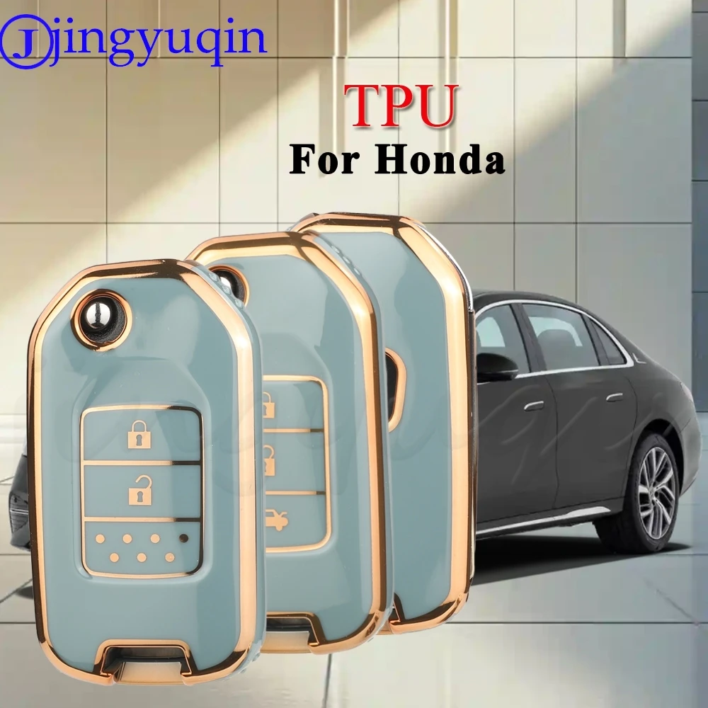 

JYQ TPU Remote Car Key Shell Case Cover For Honda Accord Civic City CRV Jazz XR-V Vezel HR-V FRV Odyssey Crider Auto Accessorie