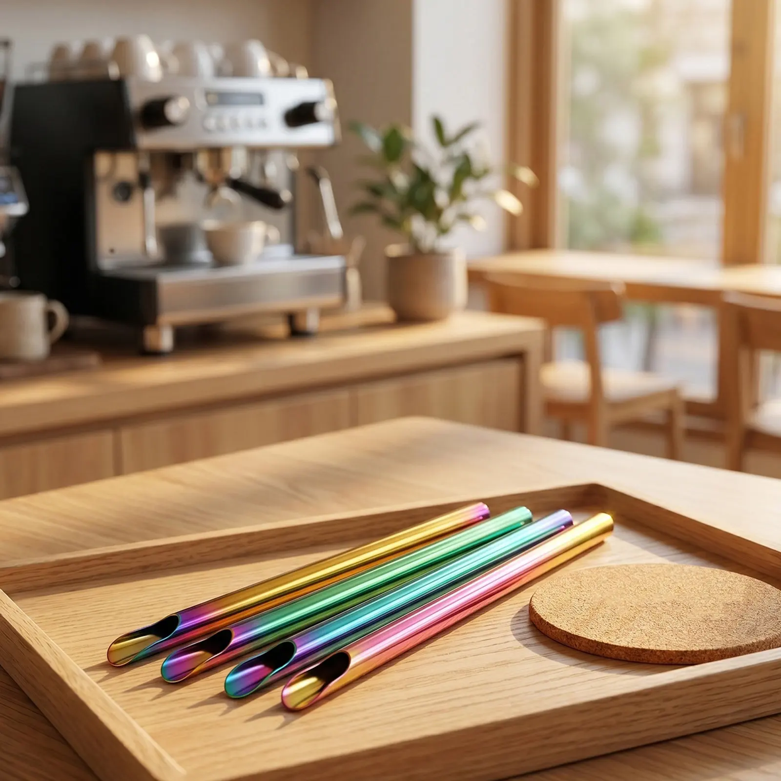 

10Pcs Reusable Stainless Steel Spoon Straws Creative Stirring Stick Smoothie Milk Tea Coffee Cocktail Ice Cream Drink