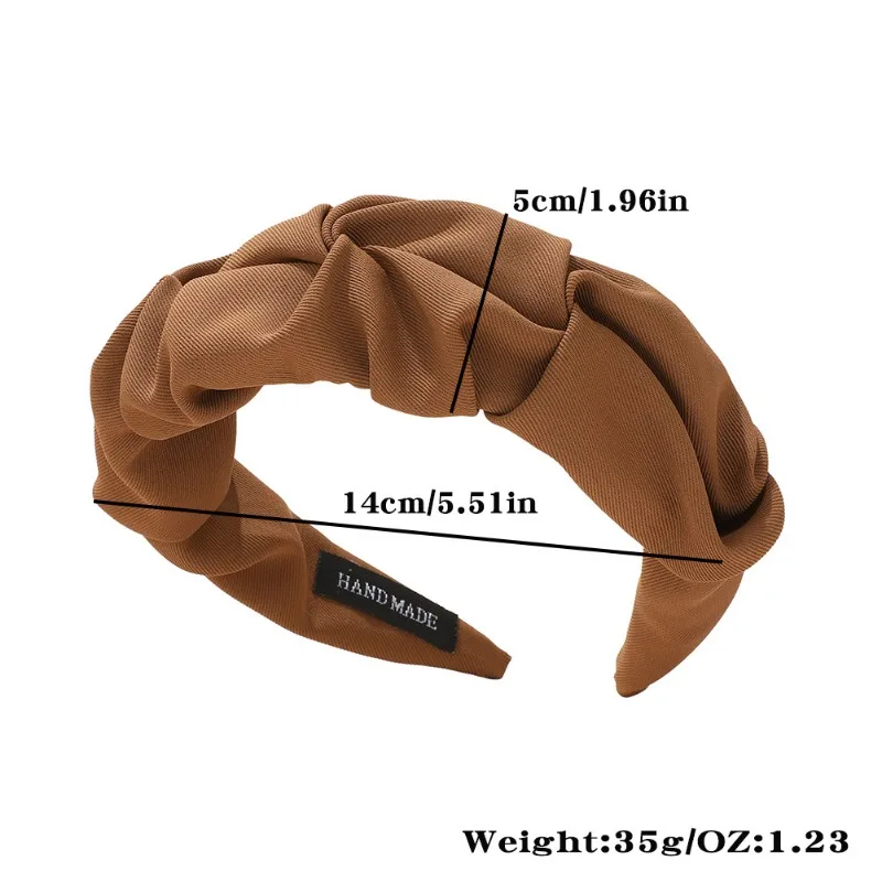 

High Skull Top Headband Women's Pleated Pressure Hair Hoop New Wide-edge Fabric Retro Versatile Headband Hair Accessories