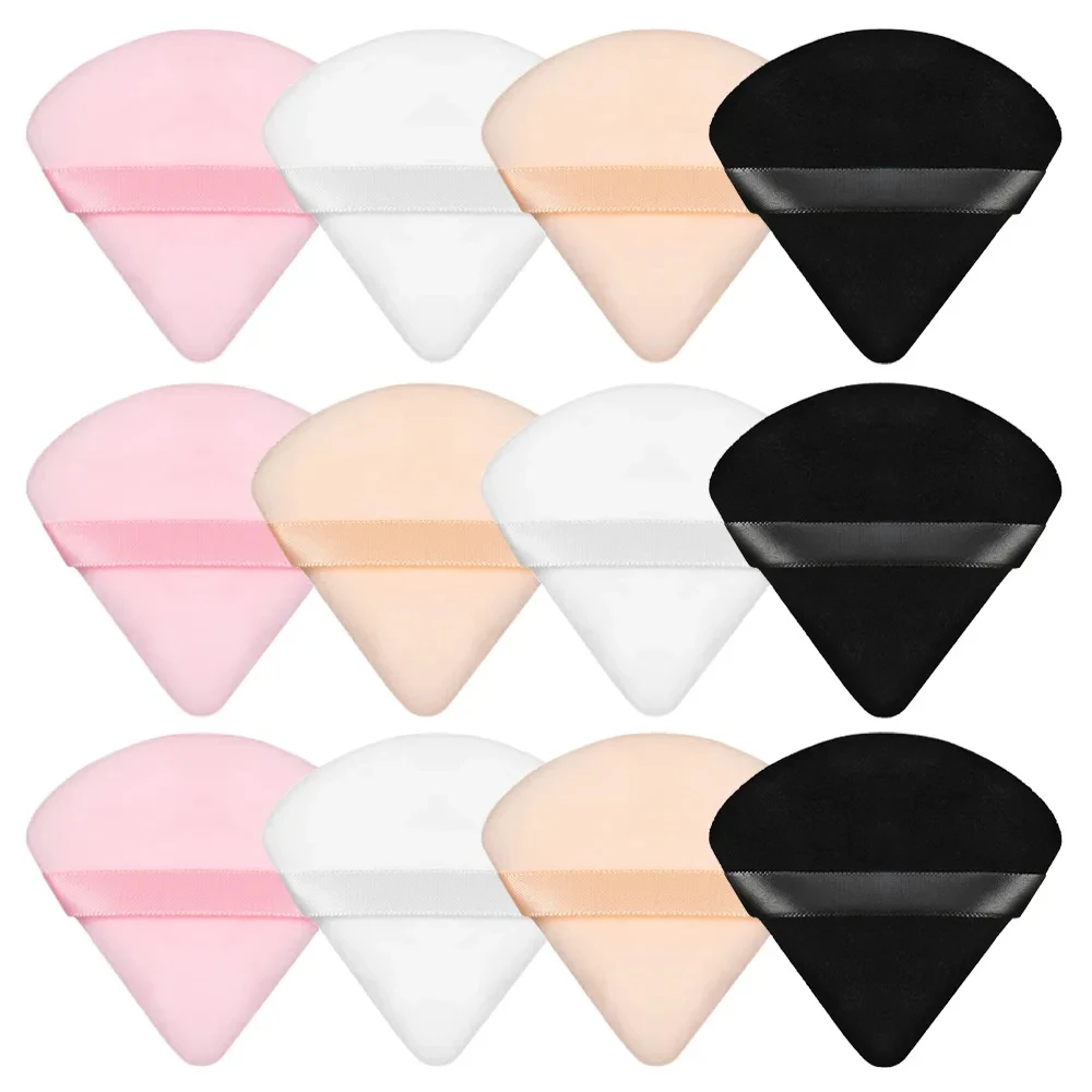 10/30Pcs Triangle Velvet Powder Puff Wet Dry Use Makeup Sponge Cosmetics Blender Beauty Foundation Makeup Tool Accessories