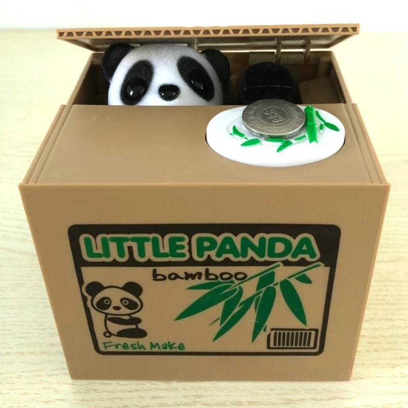 Elektroniczna skarbonka Panda z hasłem - zapewniająca bezpieczeństwo, sprawia, że oszczędzanie jest zabawne! Zabawka edukacyjna rozwija inteligentne nawyki finansowe (Wiele stylów)