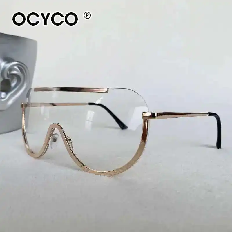 

Hot Selling Y2K Oversized Punk Sunglasses for Men Women Vintage Monoblock Pilot Shades Fashion Gradient Sun Glasses UV400