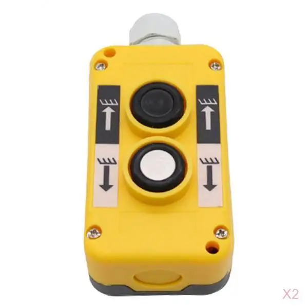 Hoist Pushbutton Switch COP2B Yellow Durable ABS Case for Crane Lifting and Unloading Equipment