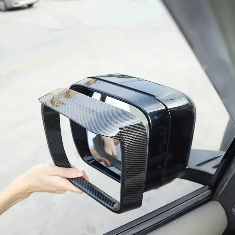 

For Land Rover Defender 90 110 130 20-25 ABS Black Car Rear View Mirror Rain Eyebrow Cover Trim Stickers Car Accessories