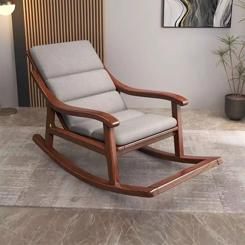 Sillón Mecedora Moderno de Lujo para Sala de Estar, Diseño Nórdico, Reclinable, Extra Grande, de Madera, para Adultos, Hogar Inteligente