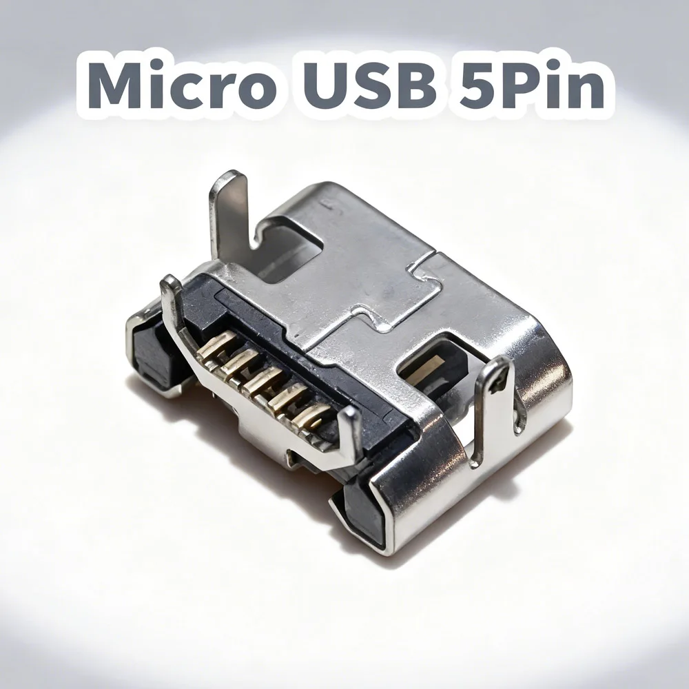 50-100pcs 5Pin Micro USB Female Warp Horn 5Pin USB Connectors DIP Connector Jack Tail Sockect Plug Terminals