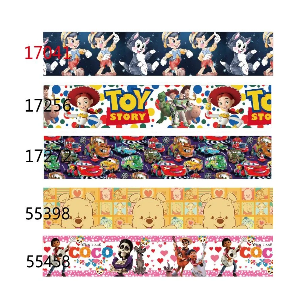 5Yards Printed Disney Cartoon Grosgrain Ribbon for Holiday DIY Decoration